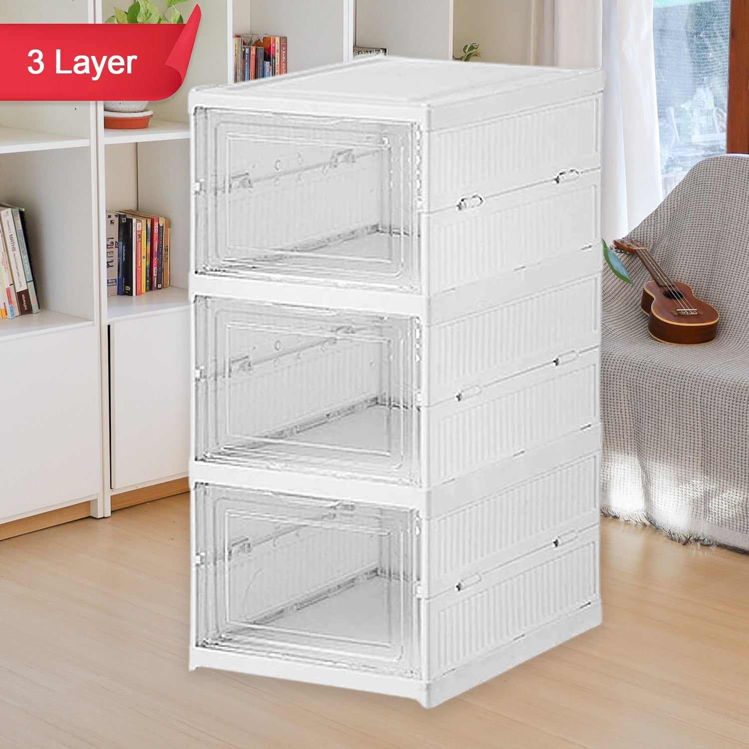 Stackable Multifunctional Storage, for Clothes Foldable Drawer Shelf Basket Utility Cart Rack Storage Organizer Cart for Kitchen, Pantry Closet, Bedroom, Bathroom, Laundry (2, 3, 4, 5, 6 / Layer 1 Pc) Stackable Multifunctional Storage, for Clothes Foldable Drawer Shelf Basket Utility Cart Rack Storage Organizer Cart for Kitchen, Pantry Closet, Bedroom, Bathroom, Laundry (2, 3, 4, 5, 6 / Layer 1 Pc)
